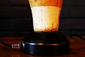 Vintage wooden skittle table lamp for sale 2