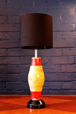 Vintage wooden skittle table lamp for sale 10