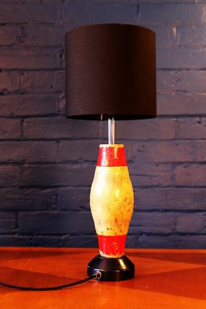 Vintage wooden skittle table lamp for sale 11