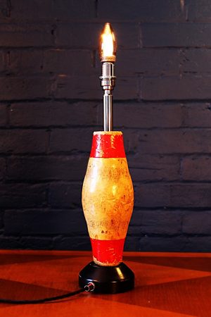 Vintage wooden skittle table lamp for sale 12