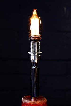 Vintage wooden skittle table lamp for sale 15