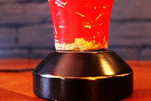 Vintage wooden skittle table lamp for sale 16