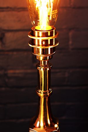 Shand and Mason brass copper fire branch table lamp for sale 8