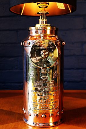 Copper and Brass Petrolex table lamp for sale 1