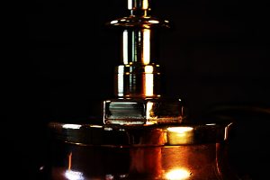 Copper and Brass Petrolex table lamp for sale 9