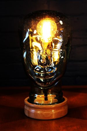 Glass head table lamp for sale