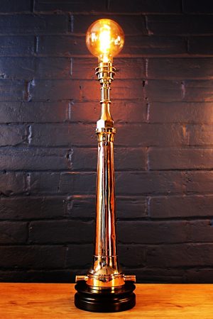 Antique copper brass fire branch table lamp for sale 8