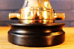 Antique copper brass fire branch table lamp for sale 2