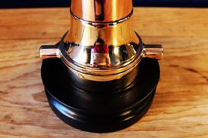 Antique copper brass fire branch table lamp for sale 7