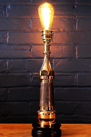 Knurled Brass Fire Branch Table Lamp for sale