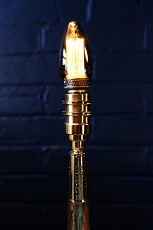 Double brass beer barrel tap table lamp for sale 3