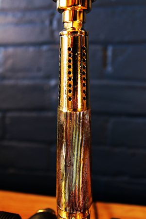 Double brass beer barrel tap table lamp for sale 1