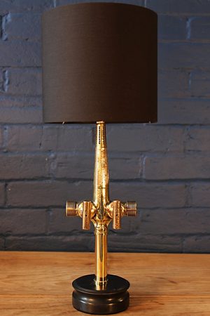 Double brass beer barrel tap table lamp 13