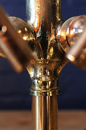 Double brass beer barrel tap table lamp 21