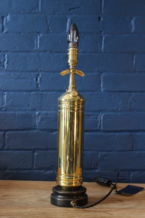 Electrex transport fire extinguisher brass table lamp 2