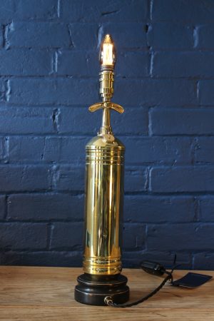 Electrex transport fire extinguisher brass table lamp 3