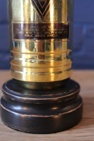 Electrex transport fire extinguisher brass table lamp 6