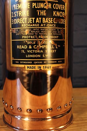 Waterloo copper brass fire extinguisher lamp 3