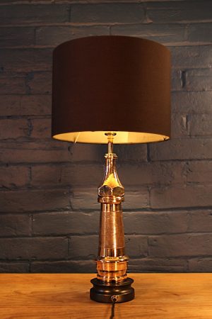 Brass knurled fire branch table lamp for sale 2