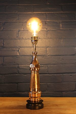 Brass knurled fire branch table lamp for sale 3
