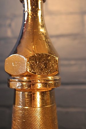 Brass knurled fire branch table lamp for sale 4