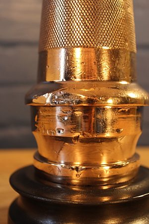 Brass knurled fire branch table lamp for sale 5