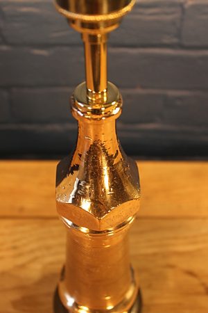Brass knurled fire branch table lamp for sale 7